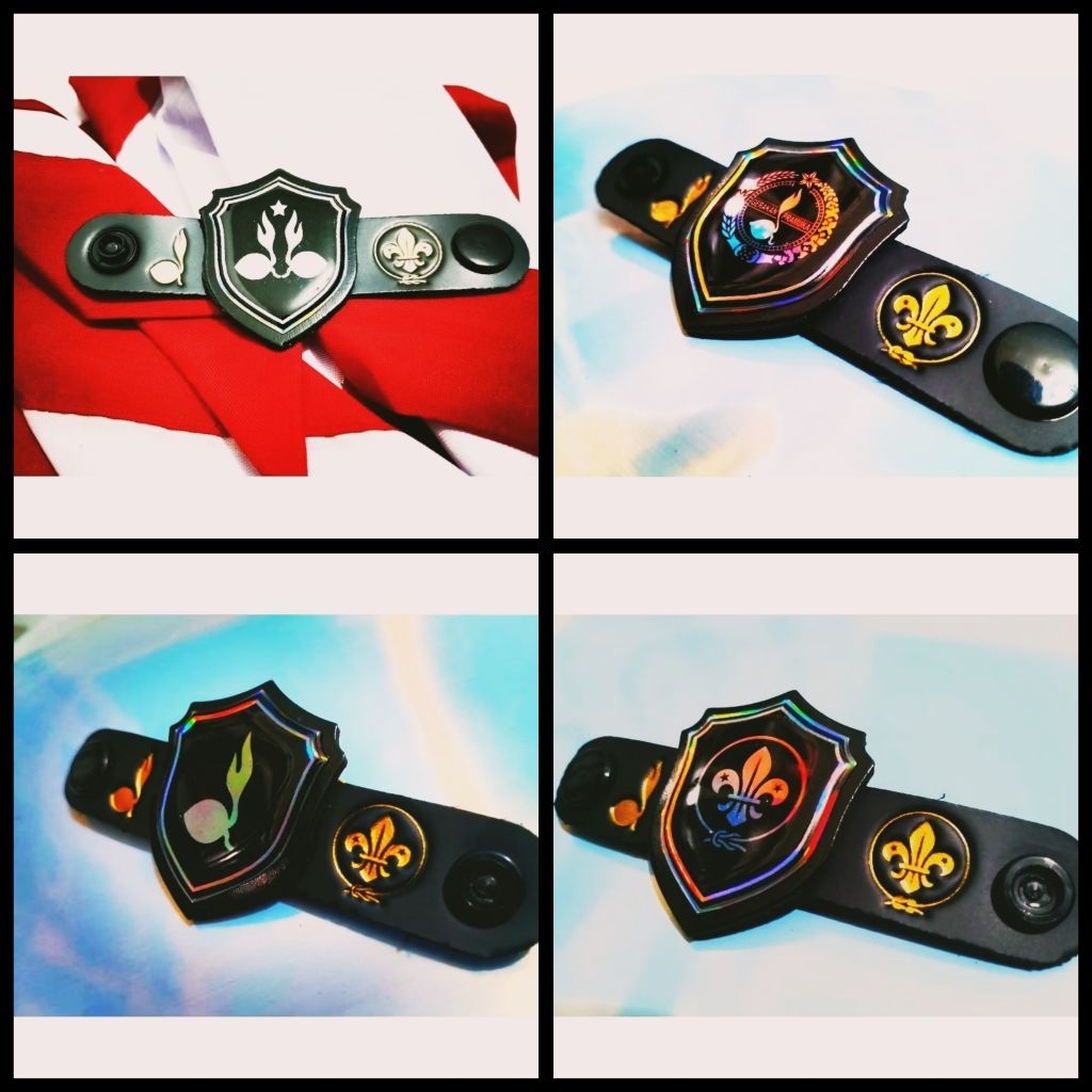 

Ring kacu / kolong hasduk Pramuka hitam hologram