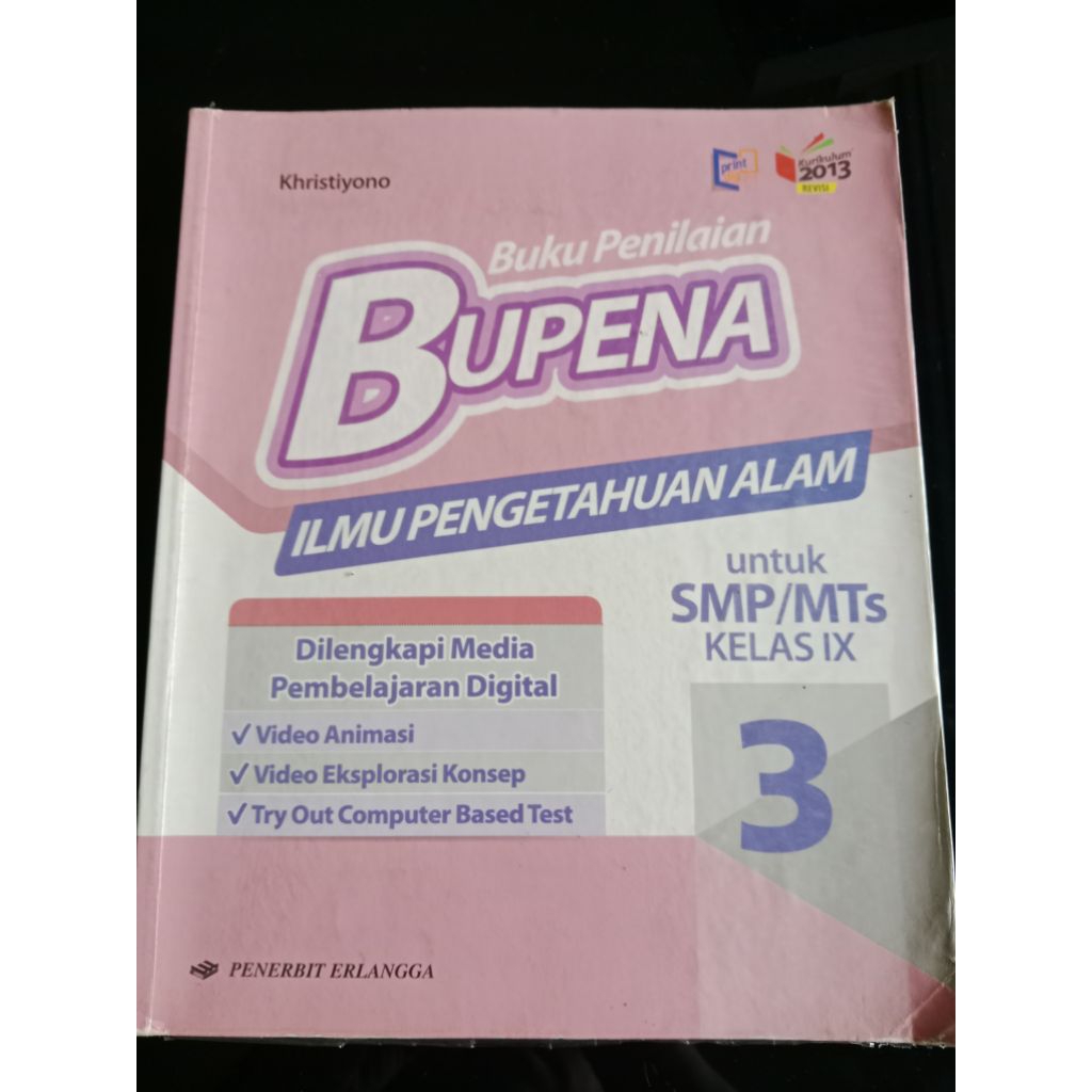 Bupena IPA kelas 9 SMP Khristiyono Penerbit Erlangga