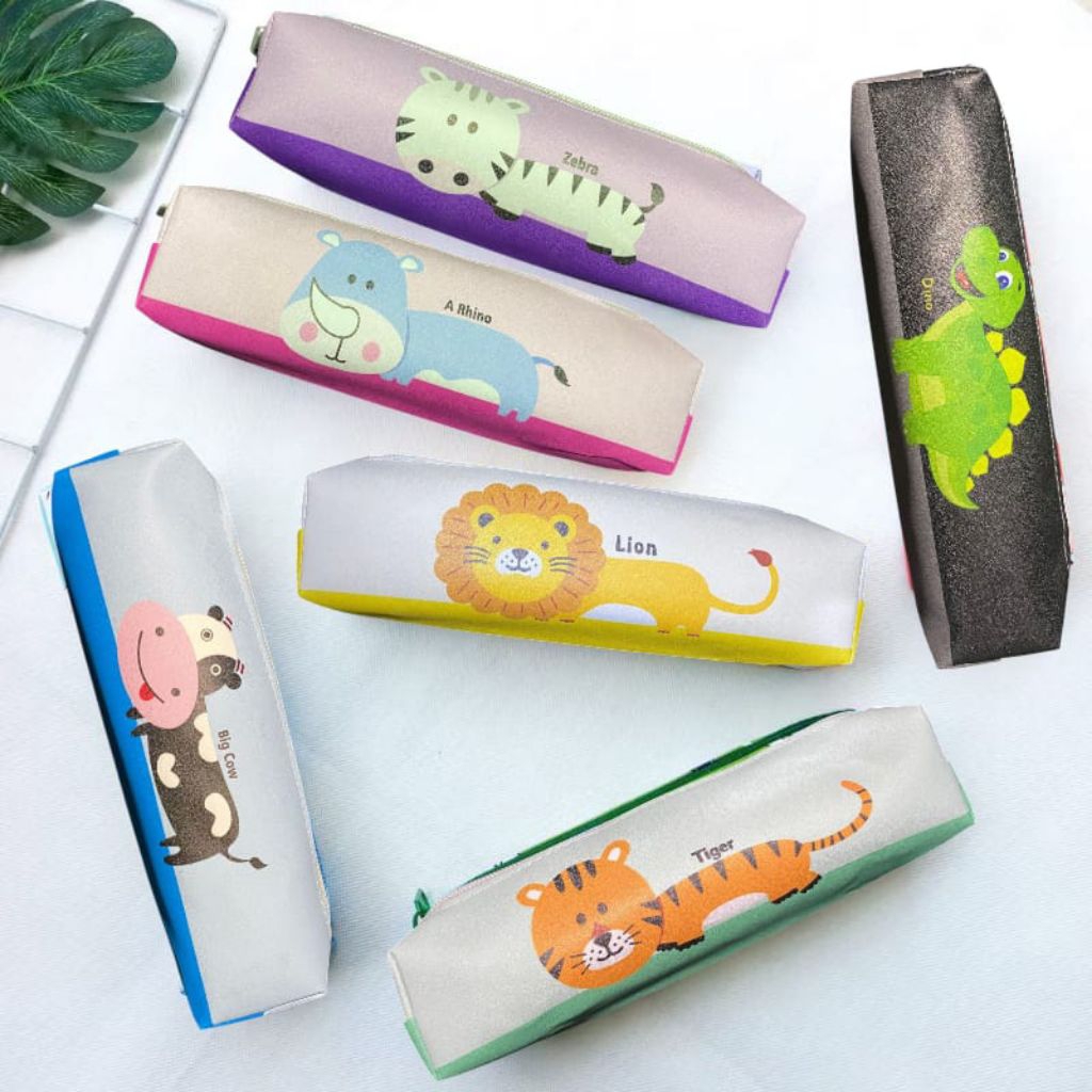 

Tempat pensil tepak pensil anak lucu Rhino friends