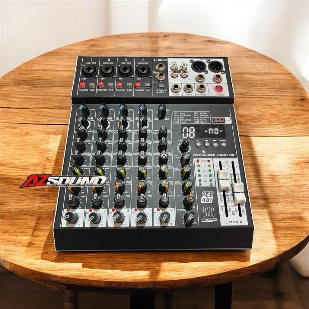 Mixer Soundqueen Venom 4 6 8 Chanel Efek 99 DSP Original
