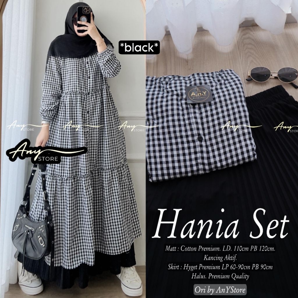Hania Setelan Rok Muslim Ld110 Katun Premium