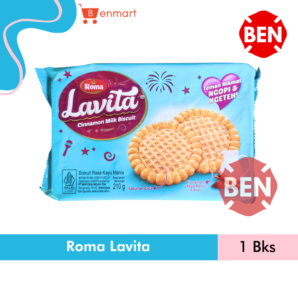 

Roma Lavita 210g 210gr 210 gram - Cinnamon Milk Biscuit - Biskuit Rasa Kayu Manis Susu