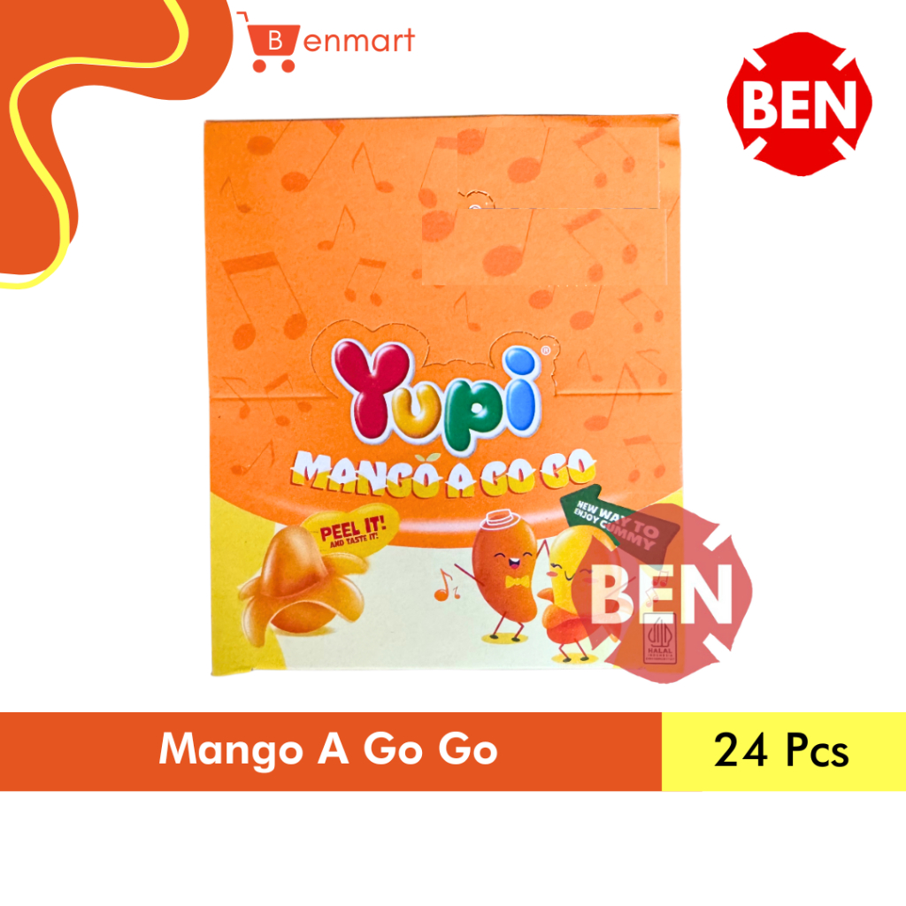 

Yupi Mango A Go Go 1 Box 24 Pcs - Permen Jelly Buah Mangga