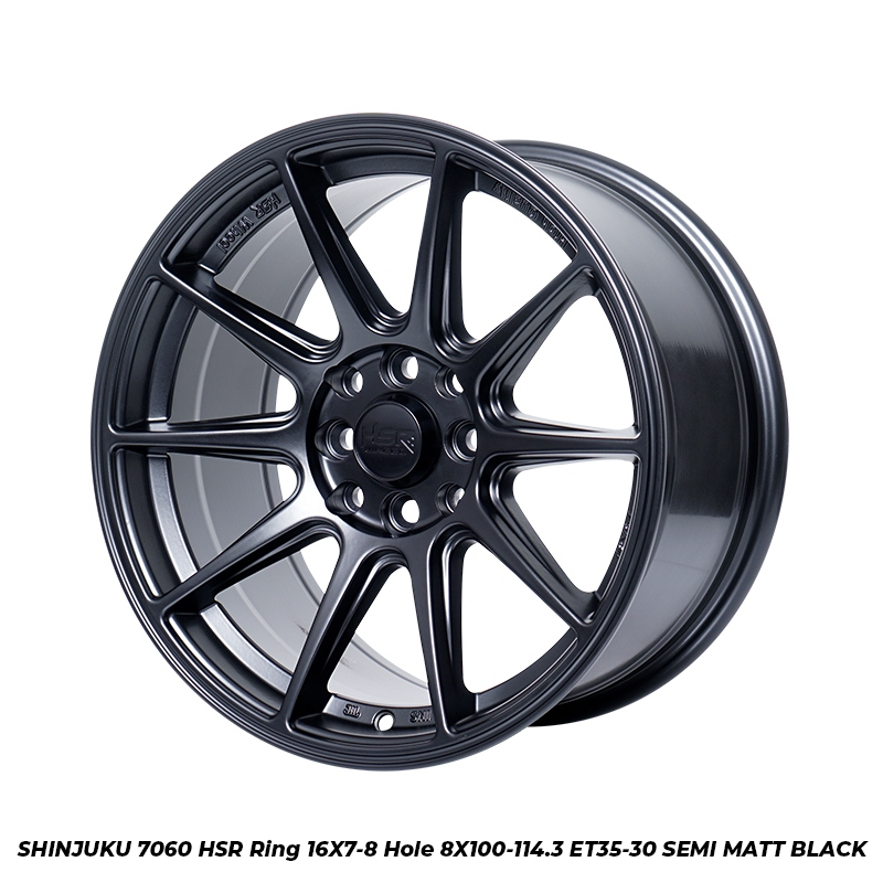 Velg R16 Celong HSR SHINJUKU R16X7/8 H8X100-114,3 ET35/30 Matte Black / Velg R16 Celong