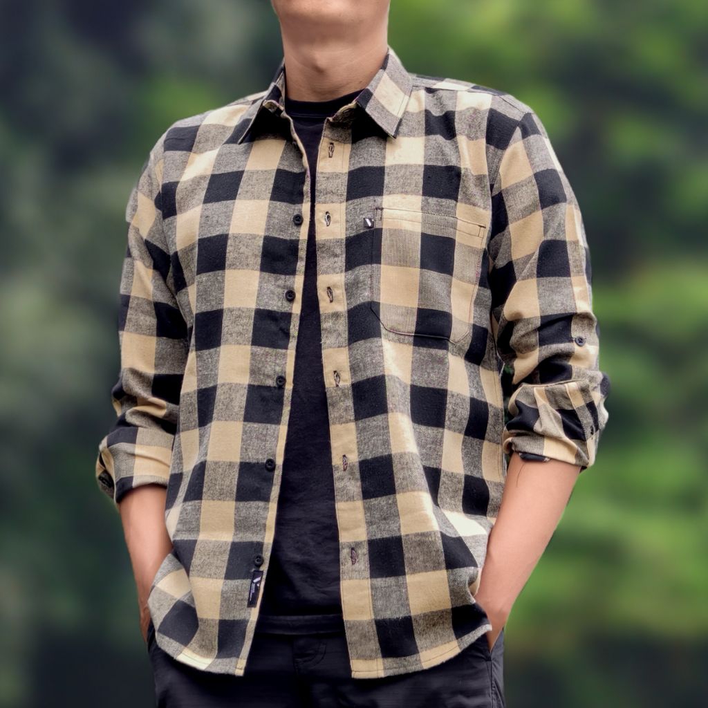 Kemeja Flanel Motif Kotak Kotak Lengan Panjang Outdoor Vuxor Flannel Shirt