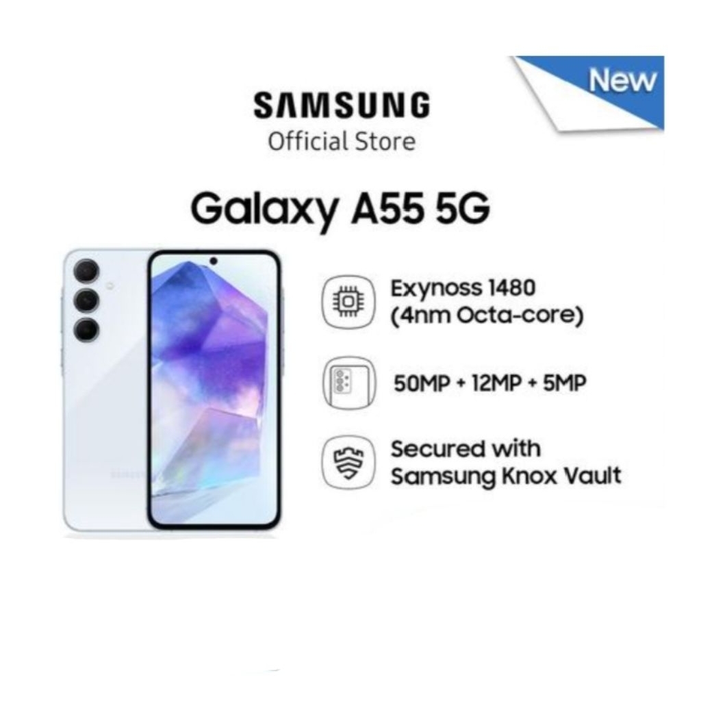 HP SAMSUNG GALAXY A55 5G 12/256 GB - SAMSUNG A55 5G GARANSI RESMI