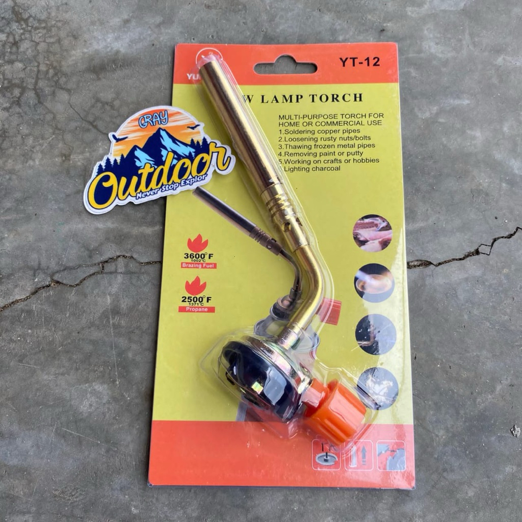 flame gun + gas portable / alat torch / kepala gas kuningan / alat las manual