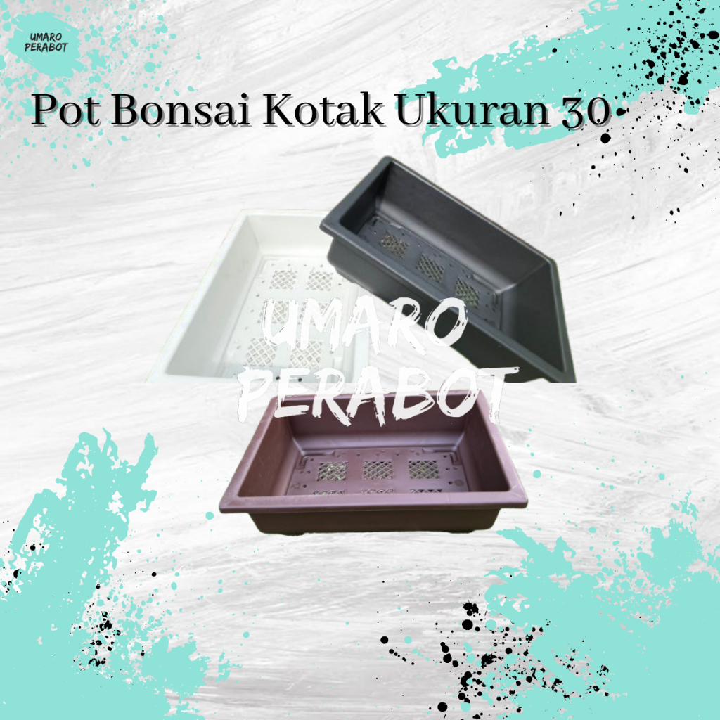 Pot Bonsai Kotak Ukuran 30 / Pot Petak / Pot Tanaman / Pot Bunga / Pot Plastik / Umaro Perabot