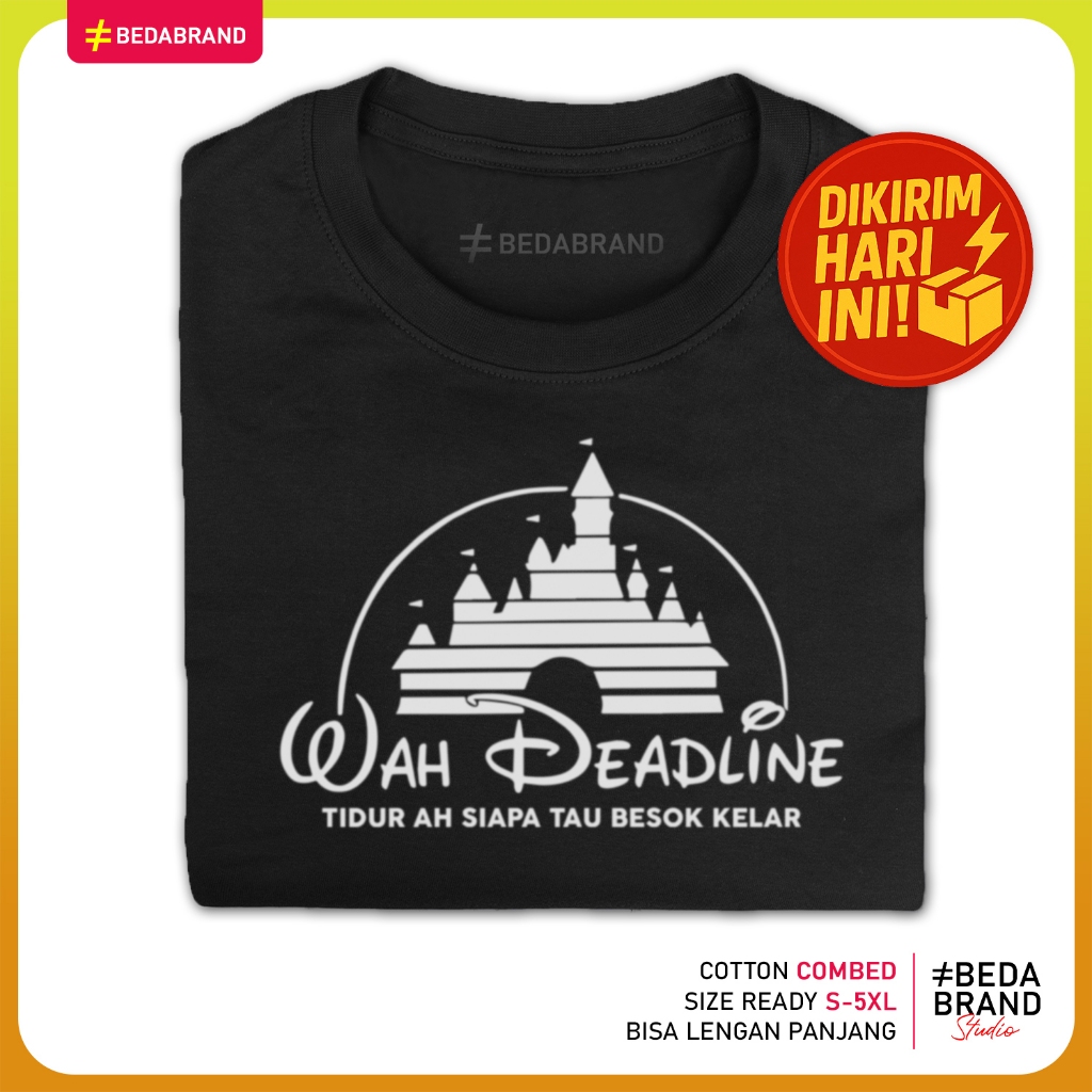 Kaos Plesetan Parodi Logo Brand Unik - Wah Deadline