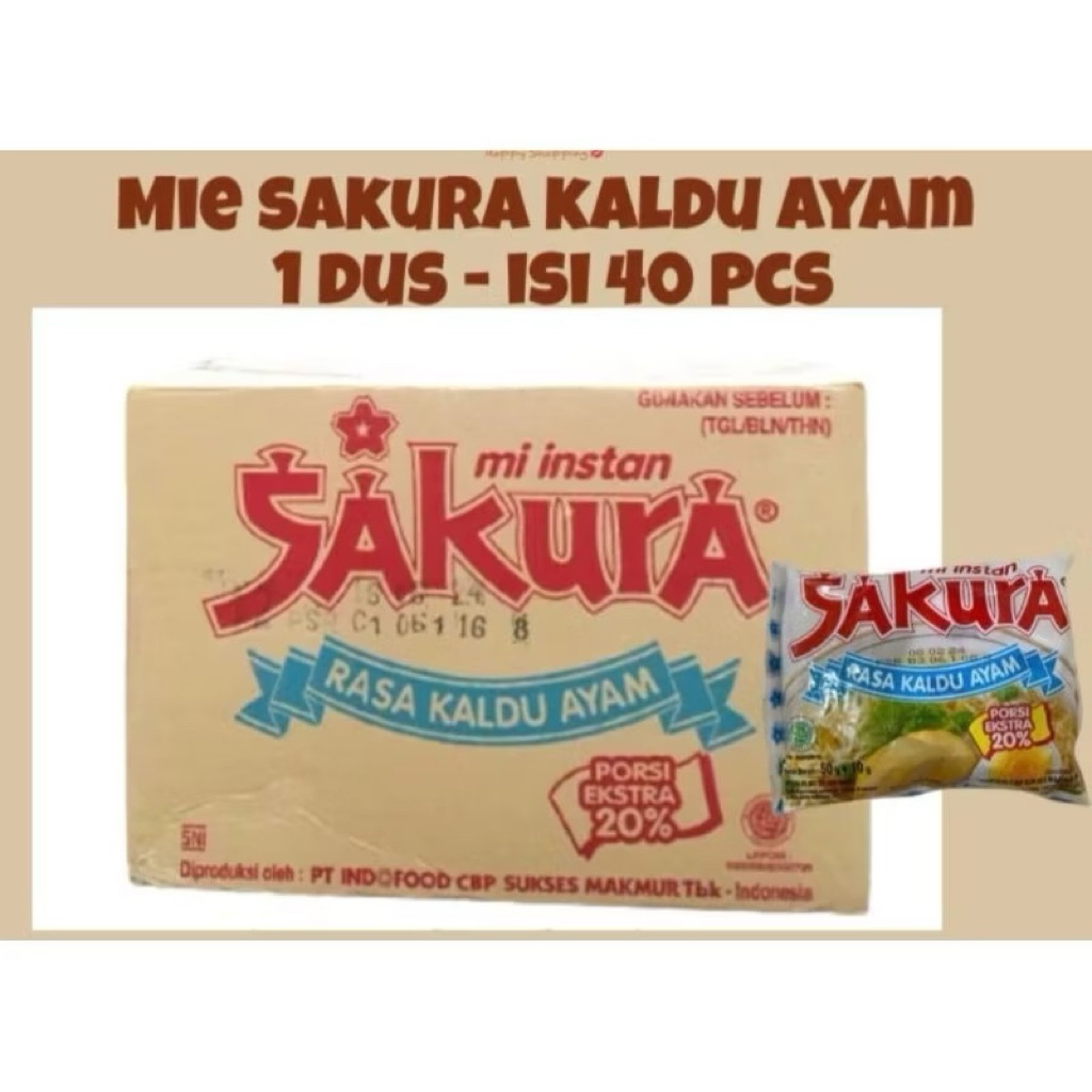 

Mie SAKURA Kuah rasa KALDU AYAM murah 1 Dus 40pcs