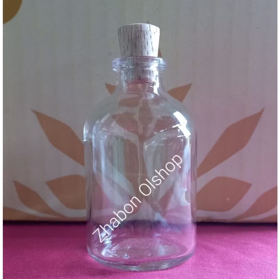 Botol kaca 50ml Tutup kayu