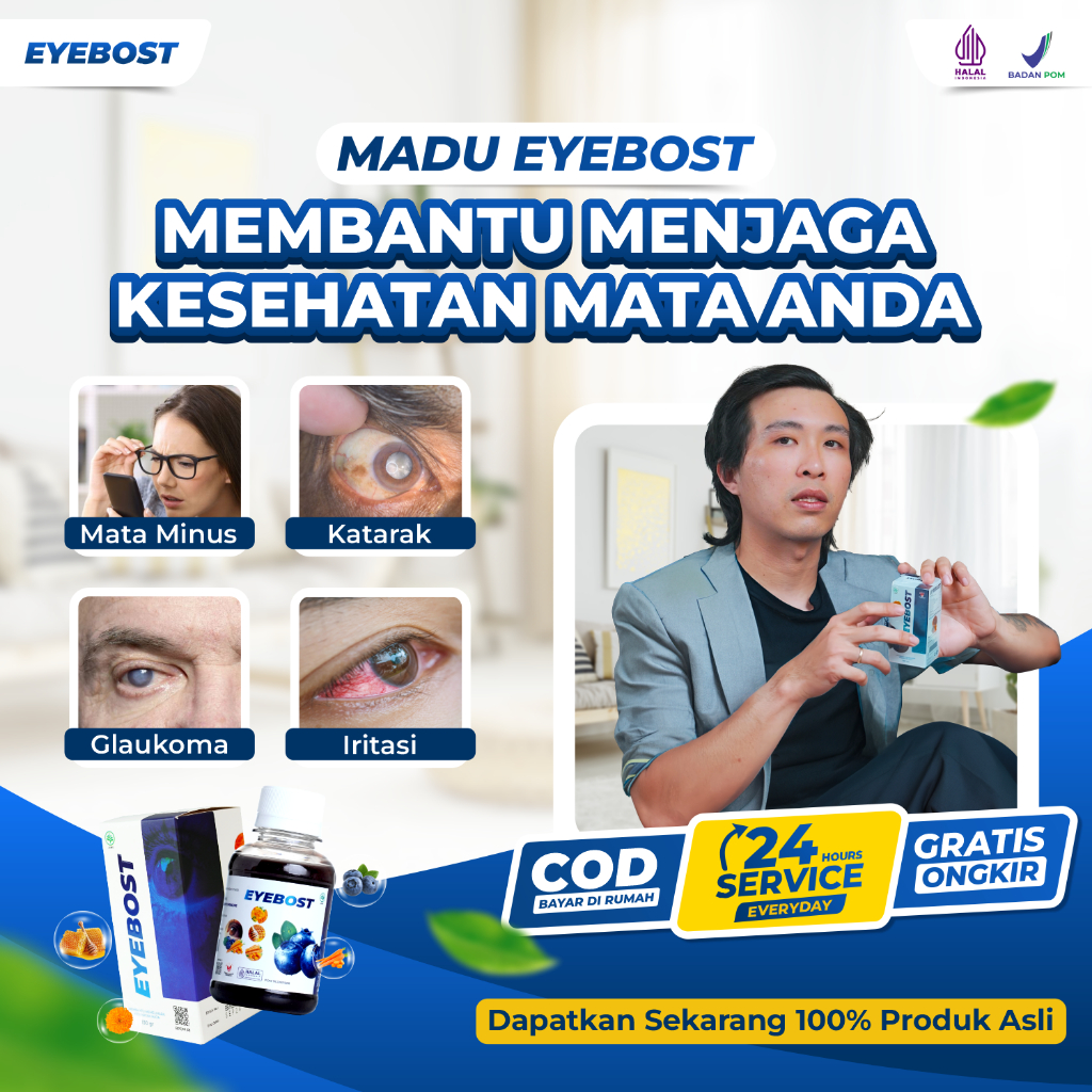 EYEBOST Madu Herbal Vitamin Mata Atasi Masalah Mata Pyteregium Glaukoma Katarak Mata Minus Silinder