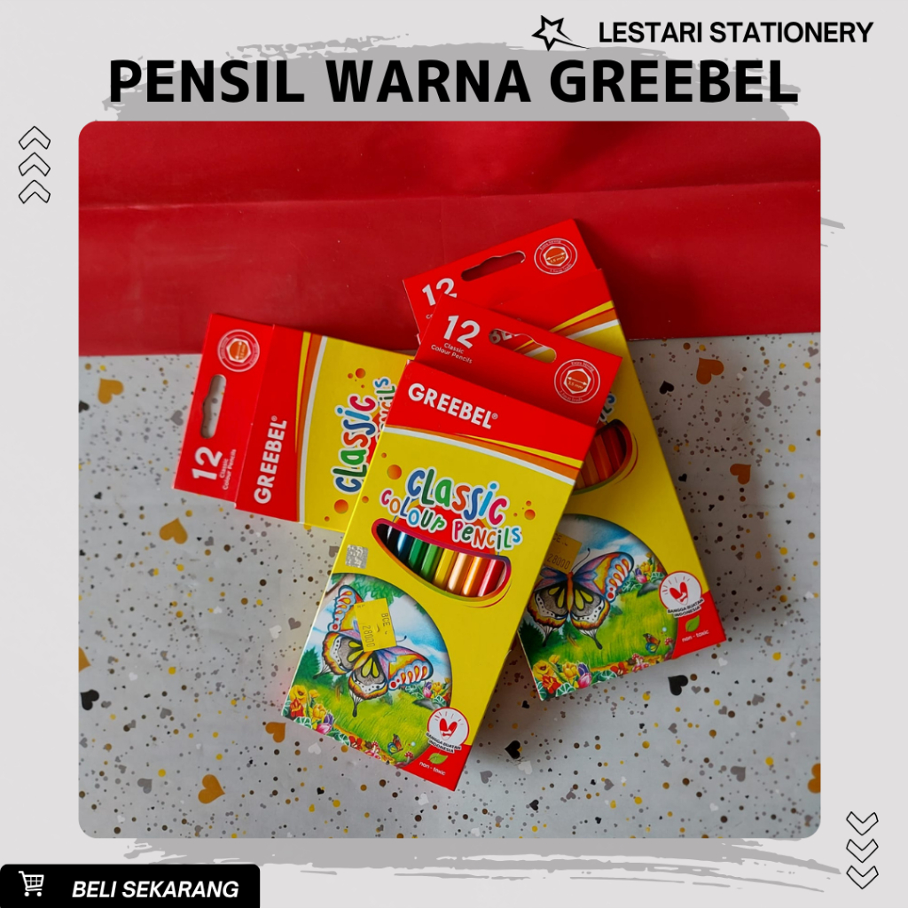 

Pensil Warna Grebeel 12 Warna Panjang | Pencil Colour 12 Grebeel | Pewarna kayu | pensil warna
