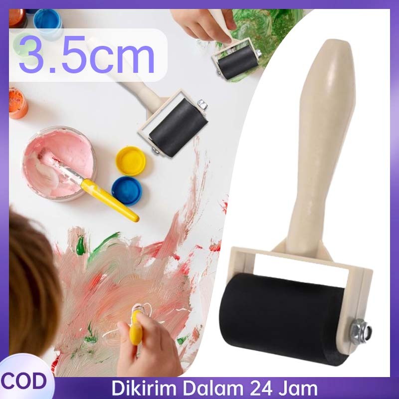 

3.5cm Roller Karet Alat Perata Roller Karet Pemasangan Peredam Roll Rubber Roll Grafis Wooden Handl