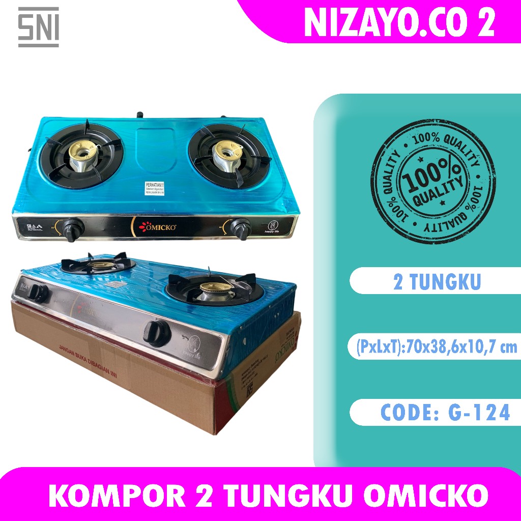 Kompor Gas 2 Tungku Omicko / Kompor Gas Murah Bergaransi Hargar Grosir