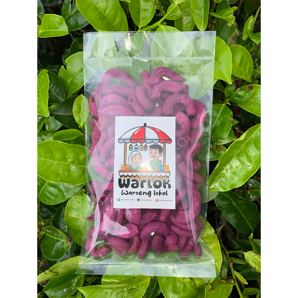 

MAKARONI UBI UNGU RENYAH GURIH ENAK 150gram / CEMILAN SEHAT / BIKIN KENYANG