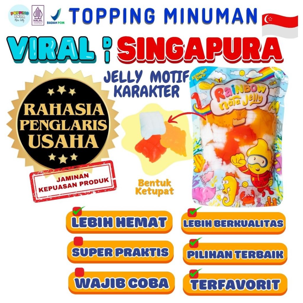 

Jelly Motif Karakter Topping Minuman - Jelly Bentuk Ketupat Cocok Untuk Semua Minuman | Popping Boba Meletus Pecah Dimulut Nata Jelly