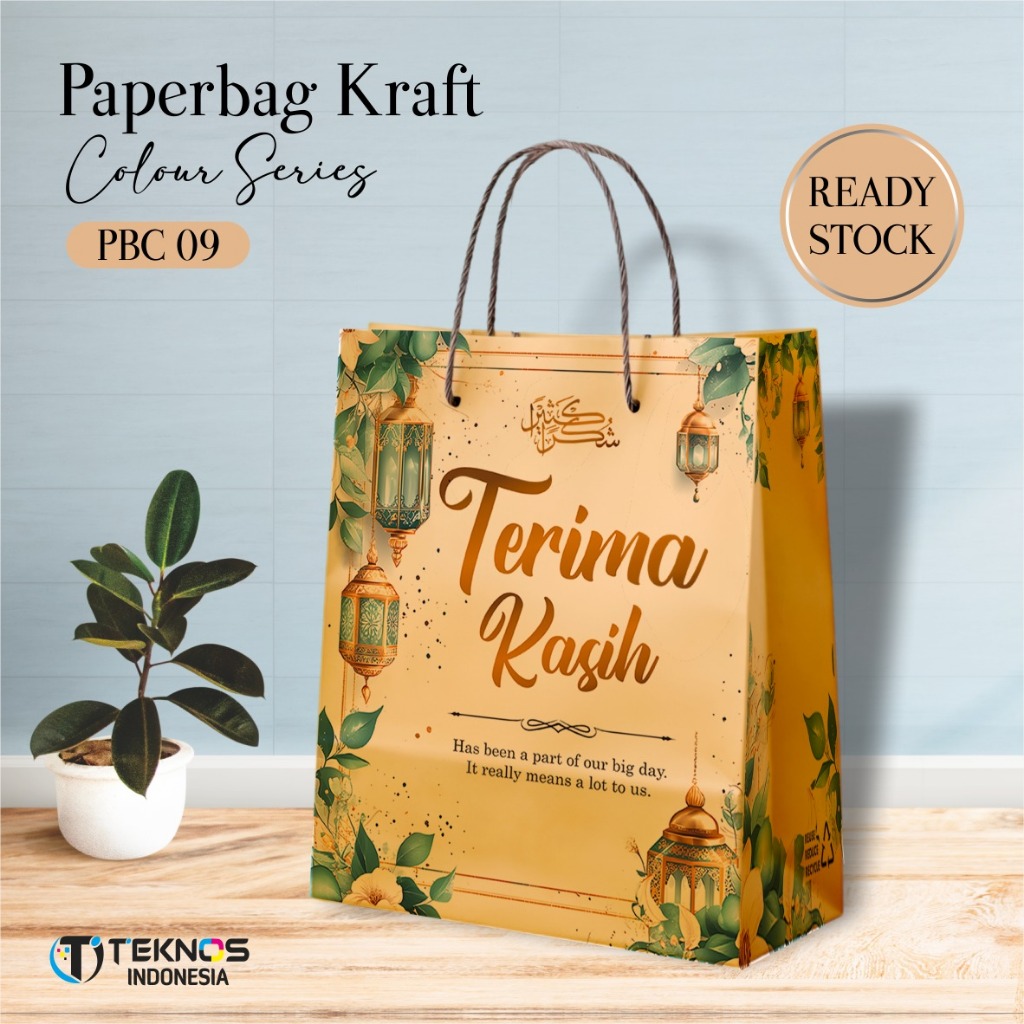 

PAPER BAG MOTIF KUALITAS TERBAIK MURAH PBC 09 - PAPER BAG KRAFT COLOUR READY STOCK UKURAN 20 X 25 X 10 CM