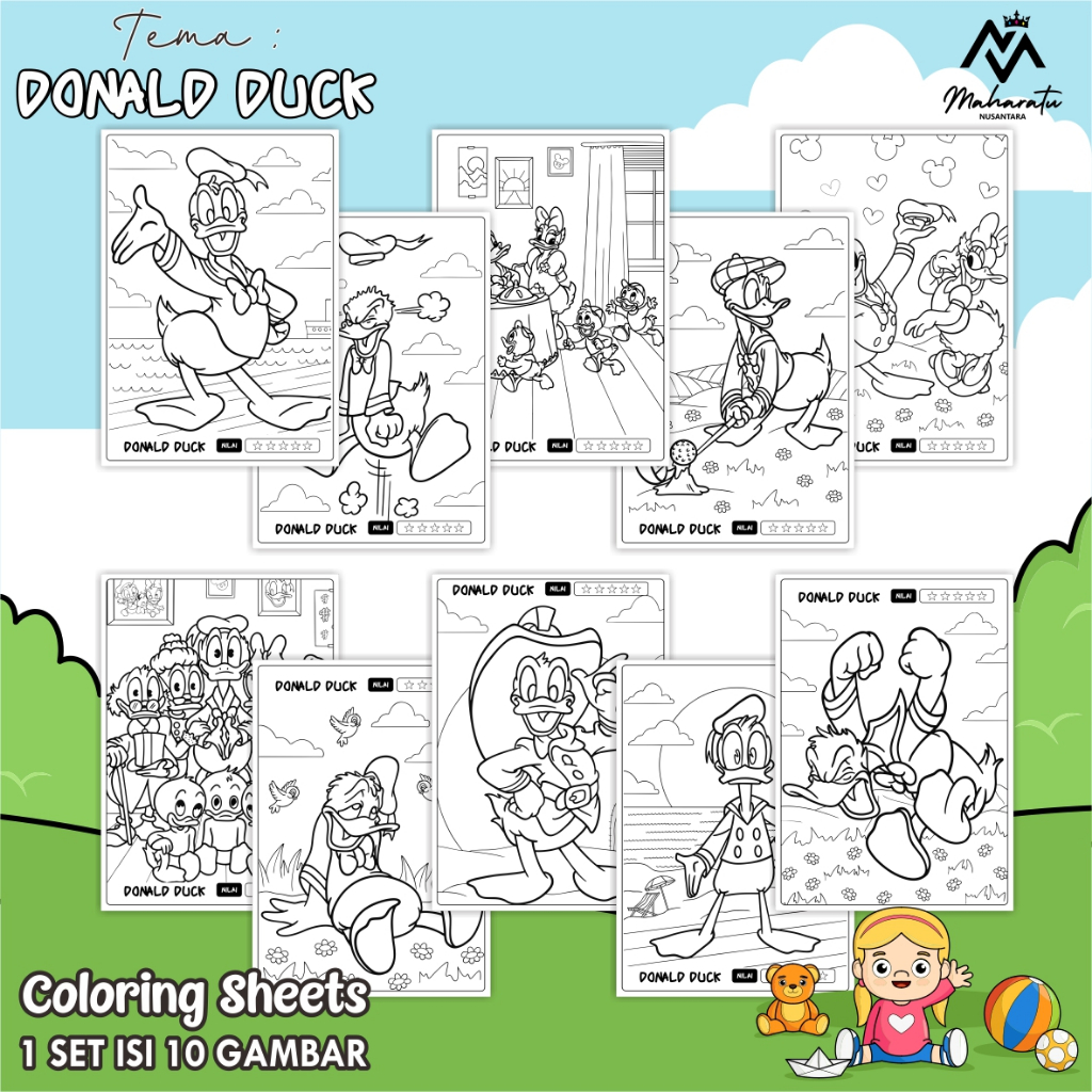 

KERTAS MEWARNI ANAK PAUD/TK A4 - LEMBAR GAMBAR UNTUK ANAK - COLORING SHEETS