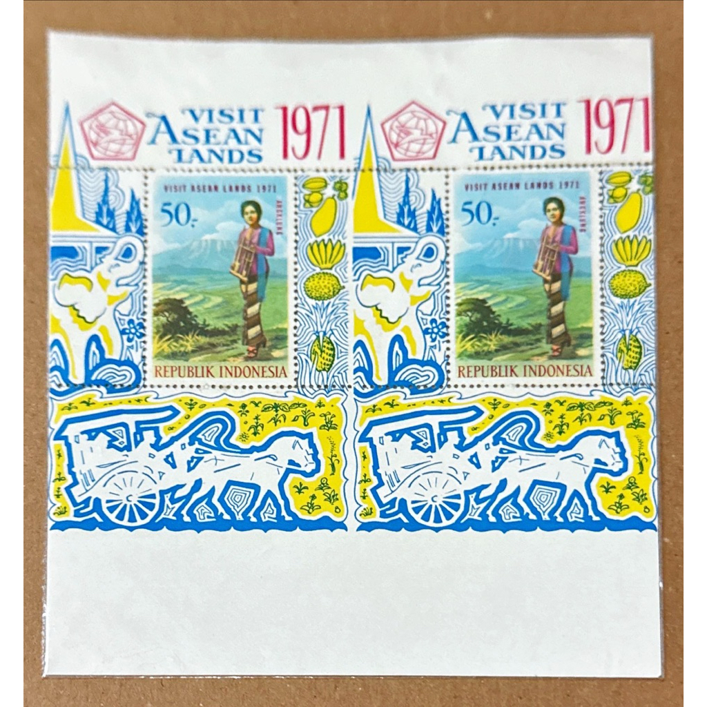 

(BB) PRANGKO INDONESIA 1971 SS MISPRINT / UNCUT GANDENG VISIT ASEAN LANDS MNH. LANGKA.
