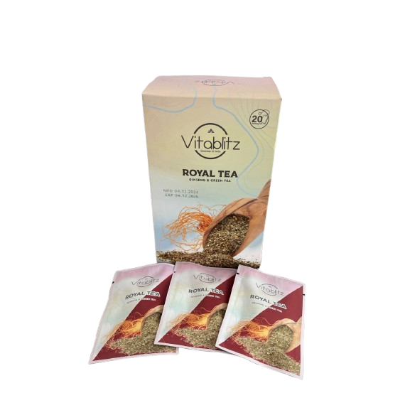 

Teh Celup Herbal Alami dari Teh Hijau & Ginseng untuk Energi & Antioksidan Royal Tea Vitablitz