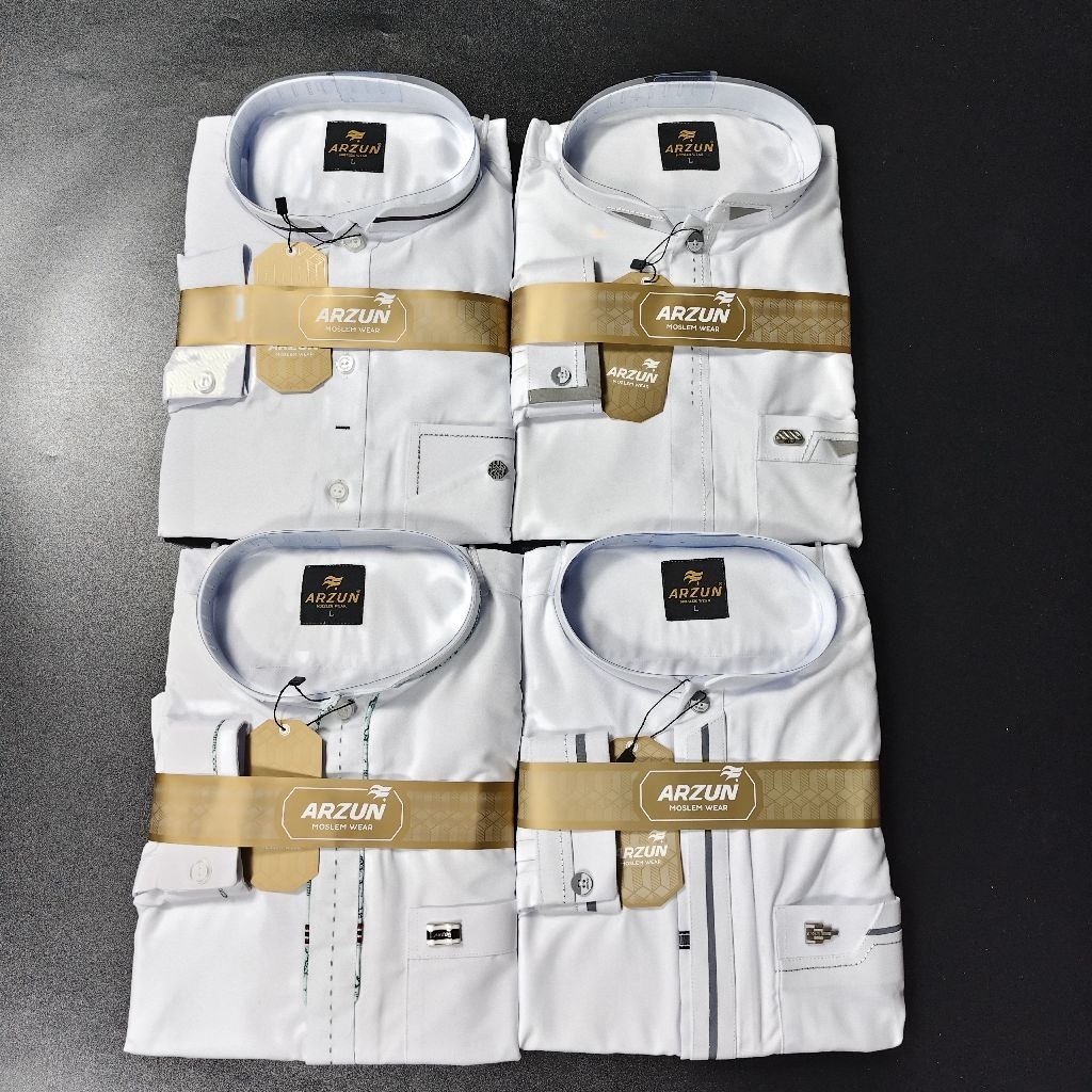 koko putih arzun premium terbaru lengan panjang manset