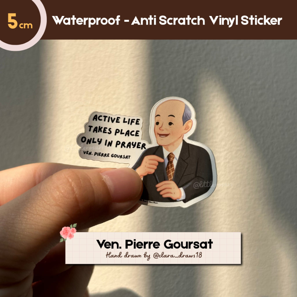 

Stiker Katolik Waterproof - ven. Pierre Goursat | Vinyl Anti Gores 5cm | Hand drawn Sticker