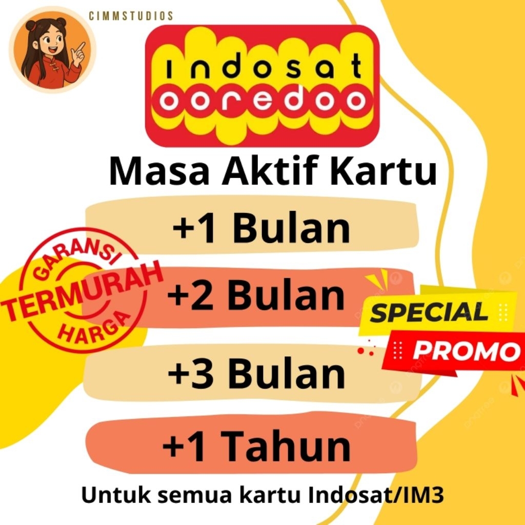 Masa aktif IM3/Indosat 1Tahun dan 6Bulan | Cimmstudios