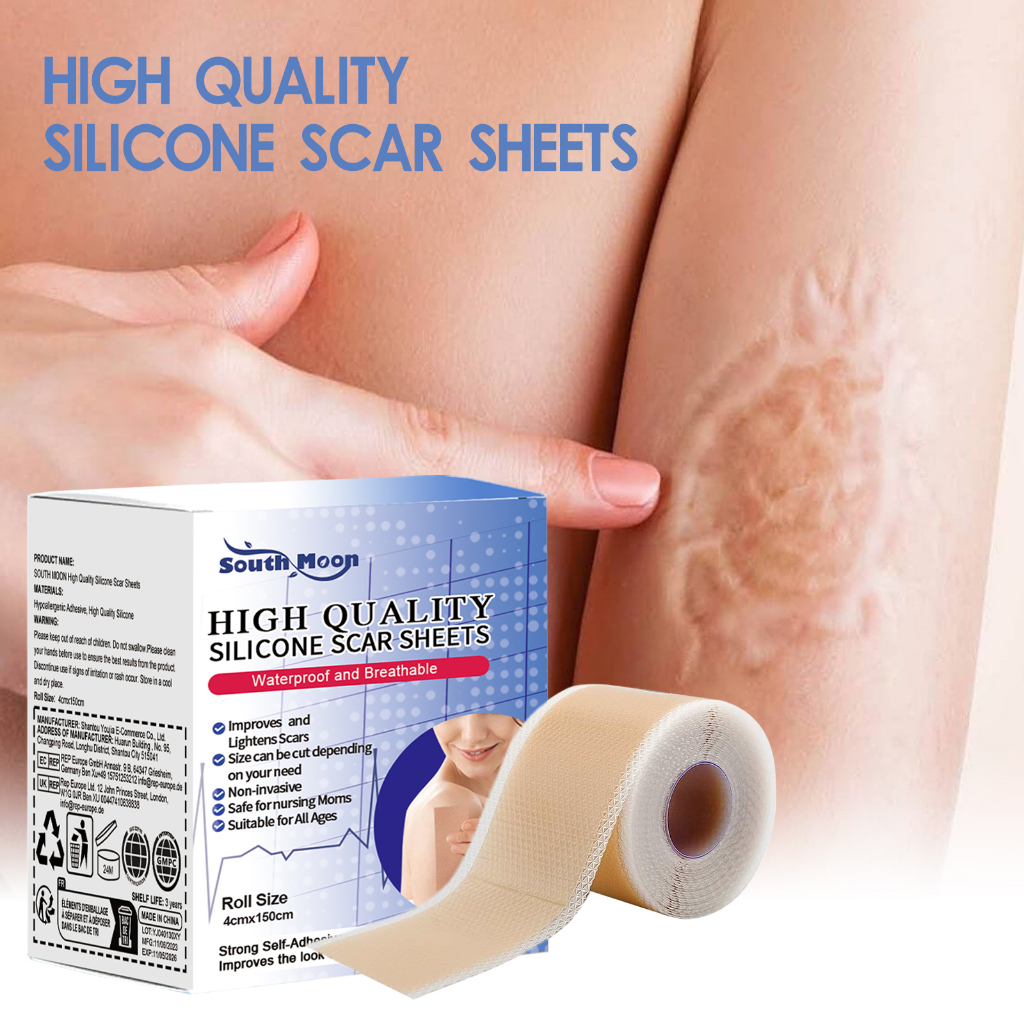South Moon Silicone Scar Sheets 4cmx1.50cm plester silikon penghilang keloid bekas luka Plaster peng