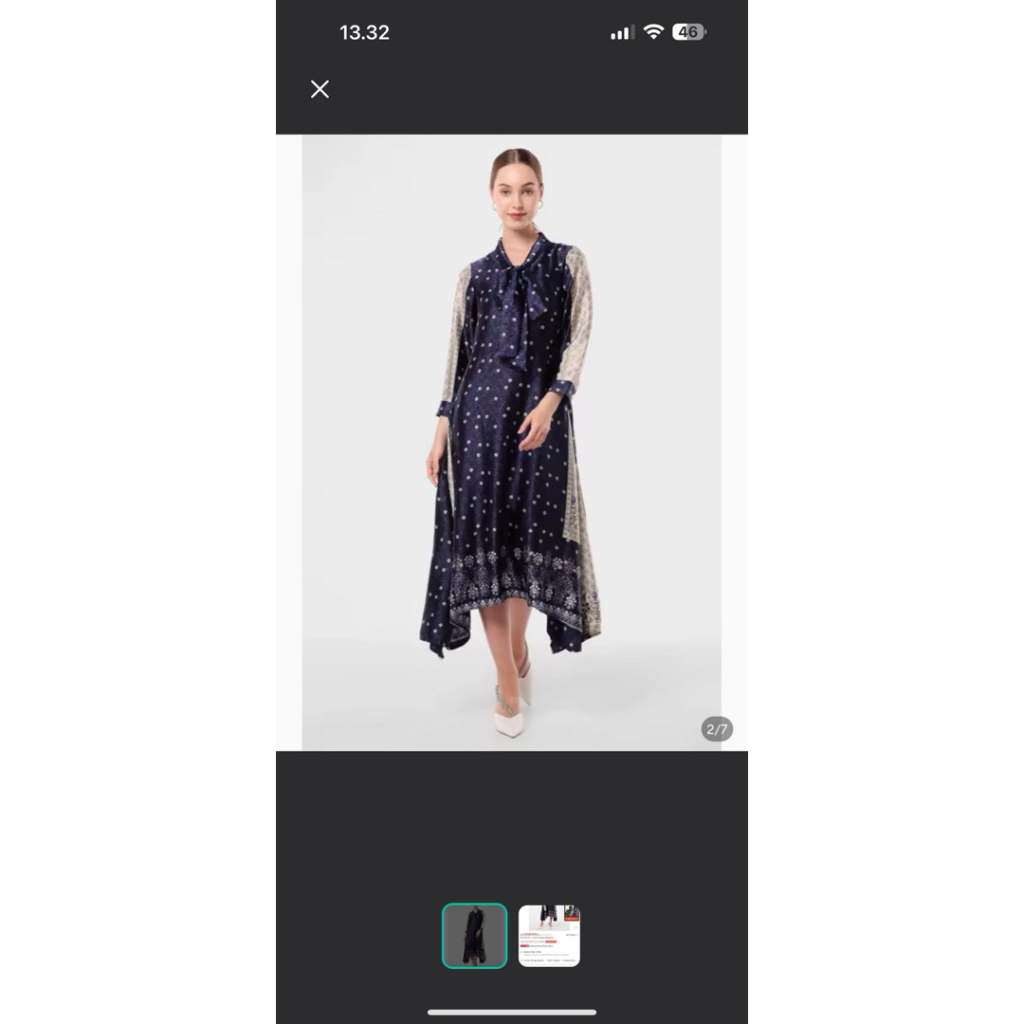 Minimal ALMA DRESS NAVY BUKAN KLAMBY RIA MIRANDA BUTTONSCARVES