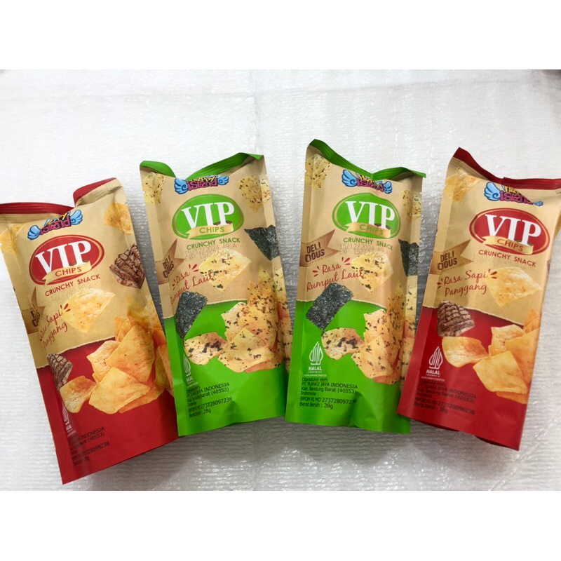 

1 Pack VIP Chips Crunchy Snack Isi 10 Pcs 28 Gr