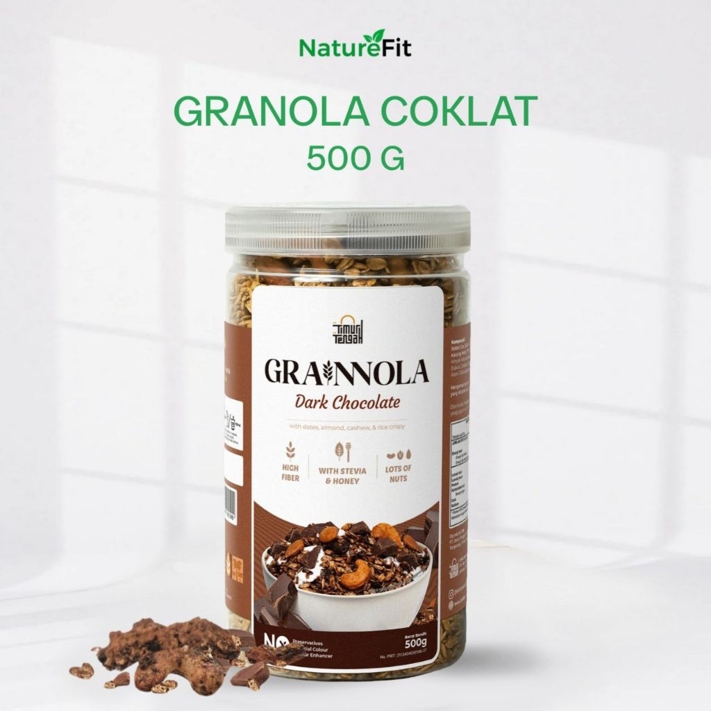 

Grainnola Timur Tengah Dark Chocolate 500 Gram Granola Cemilan Sehat Rendah Kalori Sereal & Snack