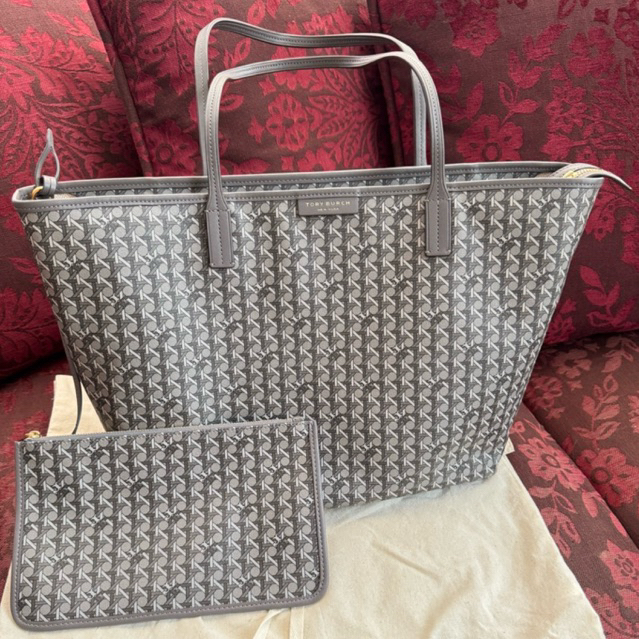 Tas Tory Burch Ever Ready Zip Tote Bag Large Zinc LIKE NEW