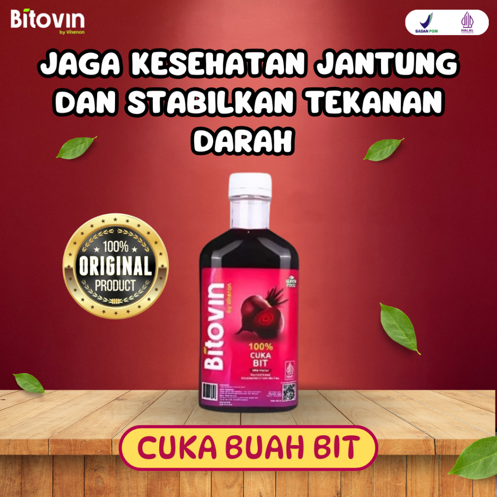 

BITOVIN Paket 1 Botol - Cuka Buah Bit Membantu Jaga Kesehatan Jantung Stabilkan Tekanan Darah