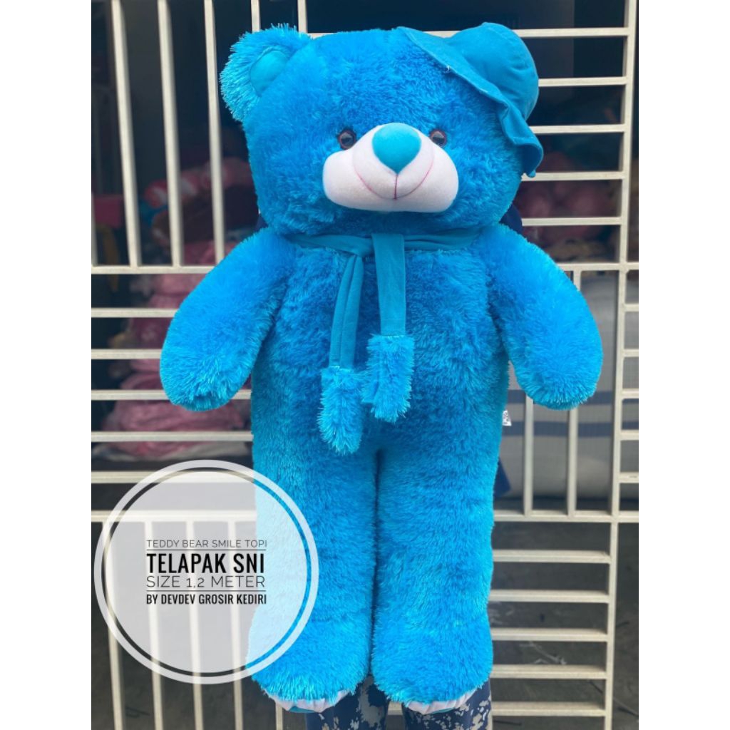 BONEKA BERUANG BIRU TELAPAK SYAL SUPER JUMBO UK.1,2 METER [HARGA SPECIAL]