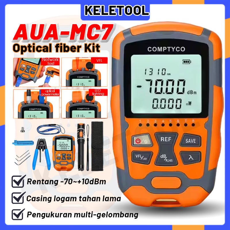 AUA-MC7 Alat Fiber Optik Alat Serat Optik Kit POWER Set Alat Tester Dan Pemotong Kabel Fiber Optik A