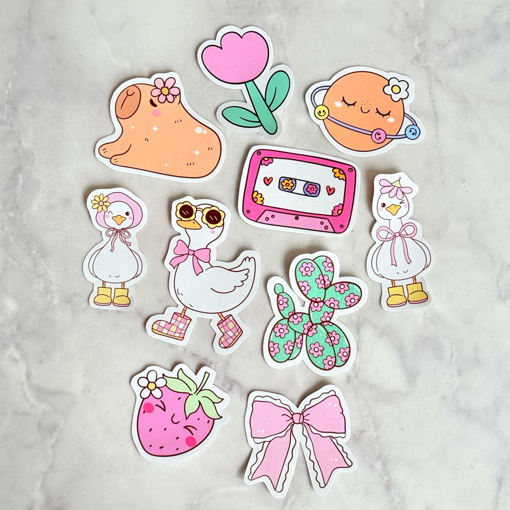 

Nau Nau - Sticker Tumblr Cool Cute Tema Pastel Waterproof Isi 10 Pcs