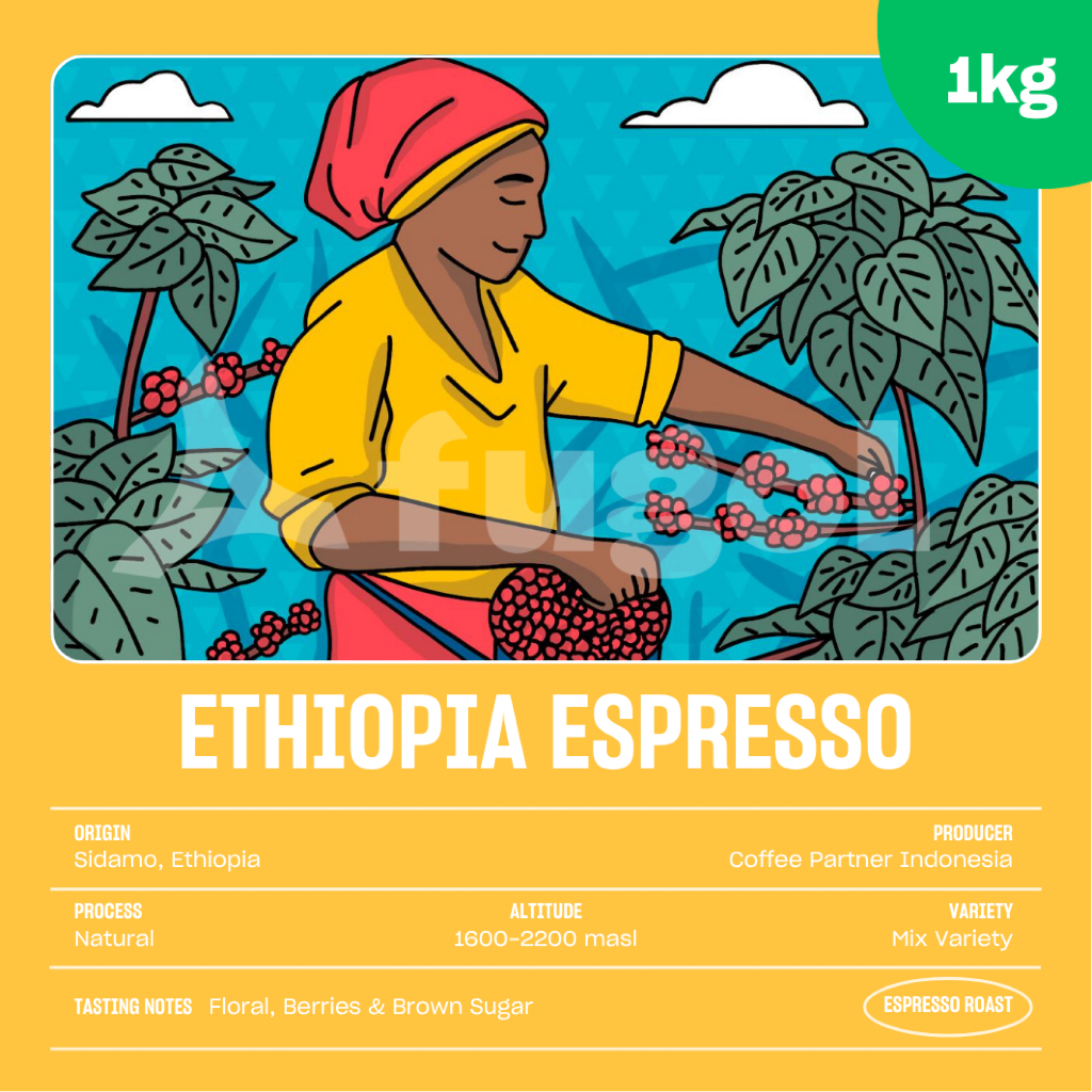 

Kopi Arabica Espresso ETHIOPIA FLORAL ESPRESSO BLEND (1 KG) - Specialty Coffee - Blend For Espresso