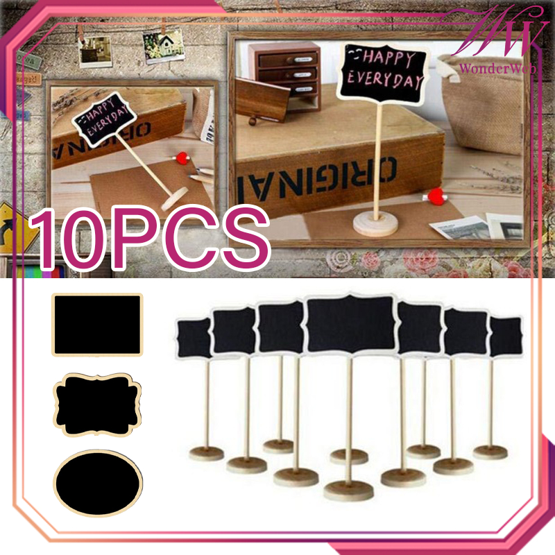 

10pcs/Set Papan Tulis Mini Chalkboard Stand Mini Blackboard Papan Tulis Kapur Untuk Kafe Wedding Label Harga