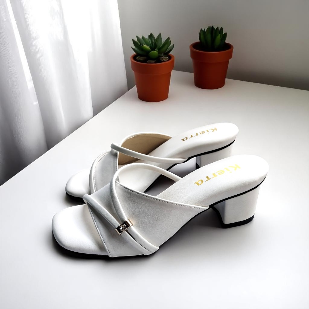 Heels Formal Wanita Hak Pendek Anti Sakit Di Tumit Sandal Selop Heels Wanita Dewasa Hak 5Cm Antislip