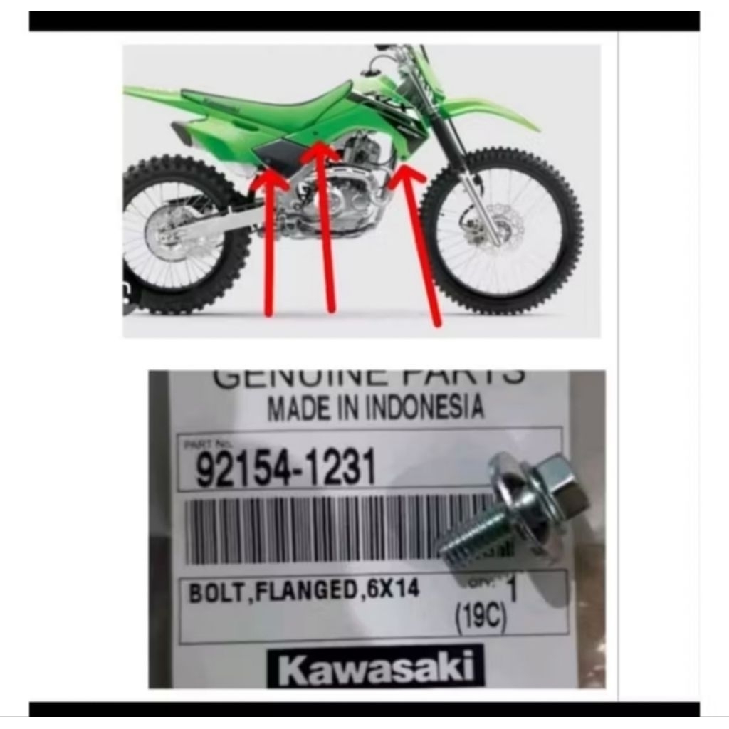 baut bodi depan KLX 140 original