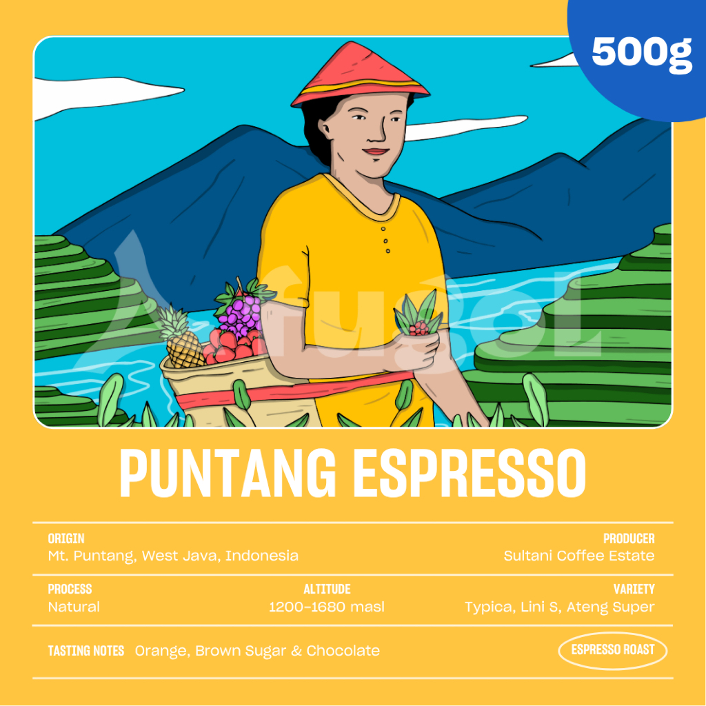 

Kopi Arabica Espresso Puntang Natural (500gr) - Specialty Coffee - Blend For Espresso