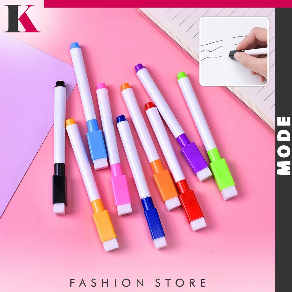 

Spidol Mini Magnet dengan Penghapus Pen Marker Papan Tulis / Spidol Wipe And Clean Kmode A27