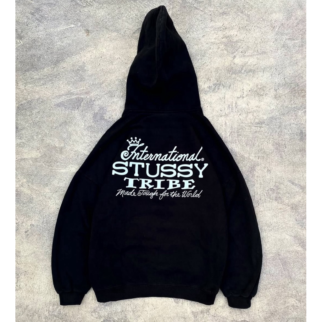 Jaket hoodie stussy tribe unisex full tag 1:1 hoodie stussy unisex full tag
