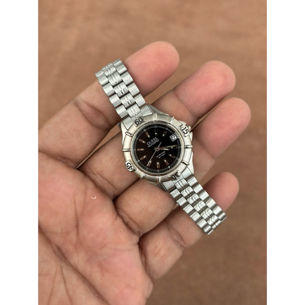 JAM TANGAN WANITA GUESS WATERPRO VINTAGE JAPAN MOVT