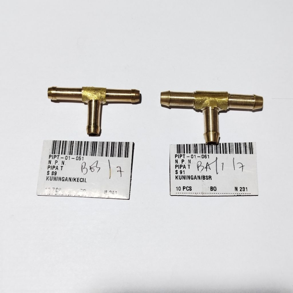 Pipa T kuningan zebra espass