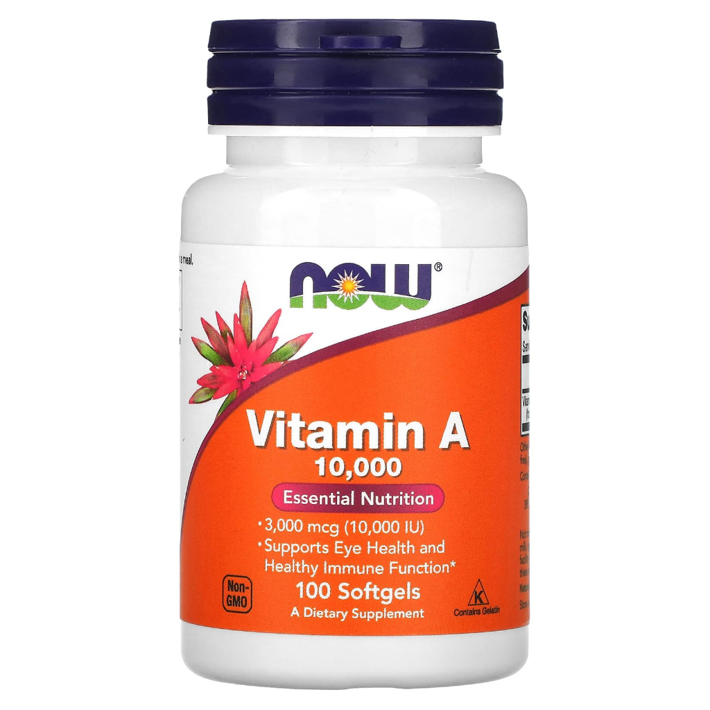 NOW Foods Vitamin A 3000 mcg 10000 IU 7500 mcg 25000 IU 100 250 Softgels
