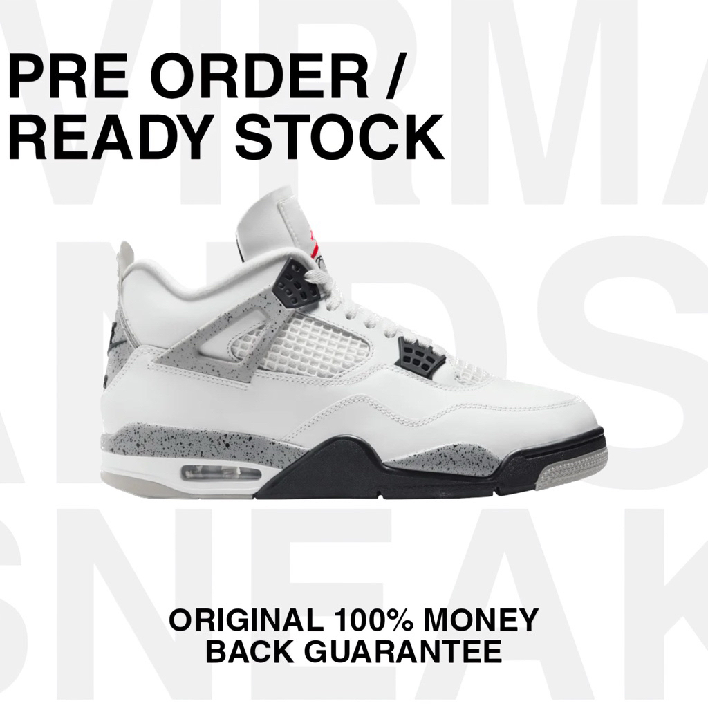 Nike Air Jordan 4 White Cement Original 100% Sneakers resmi