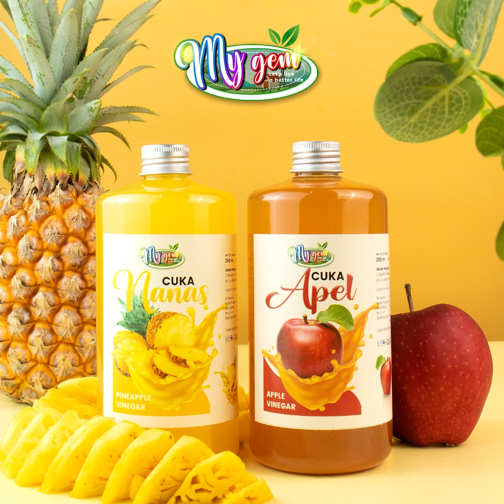 

MyGem Paket Detox Cuka Apel Original 500ml Dan Cuka Nanas Organik 500ml - Antioksidan