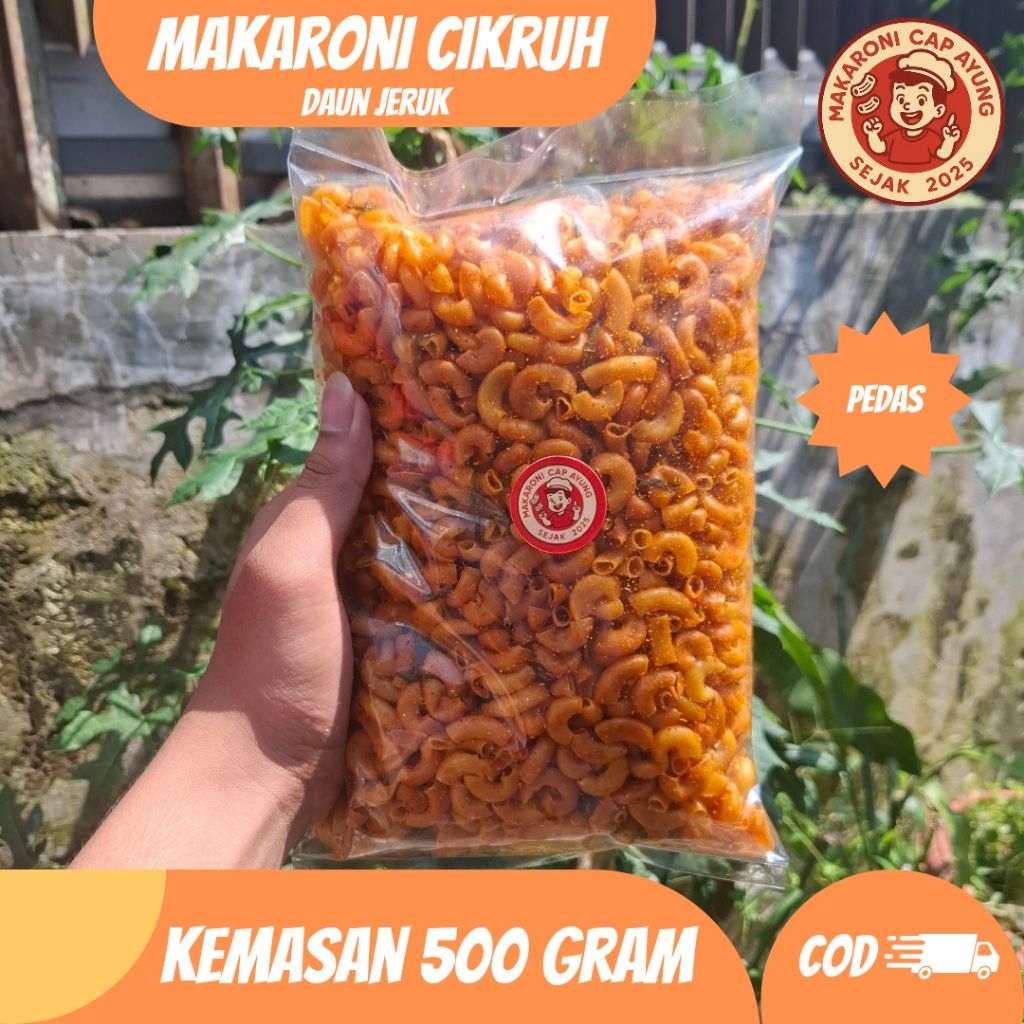 

MAKARONI CIKRUH 500 Gram Pedas Gurih Daun Jeruk Tasikmalaya
